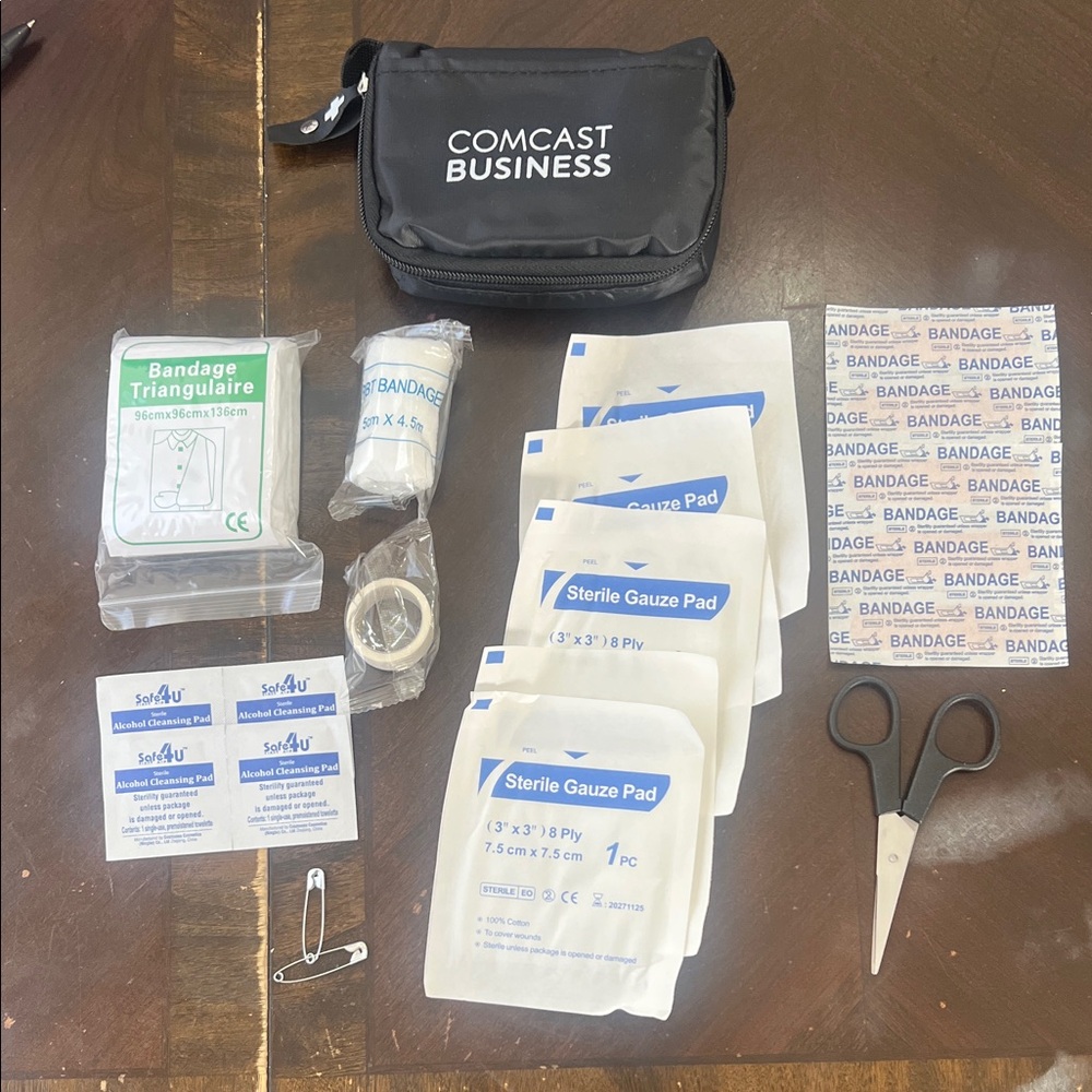 Comcast Business First Aid Kit with Black Pouch